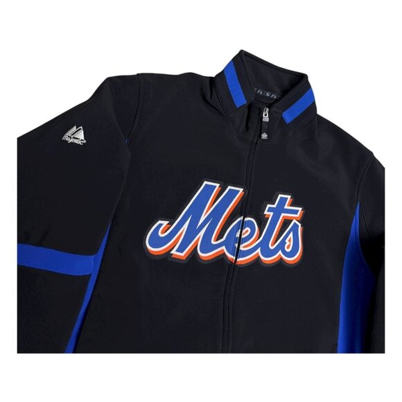 NEW YORK METS Majestic Vintage Y2K MLB Baseball Bomber Jacket Mens Medium - Picture 4 of 7